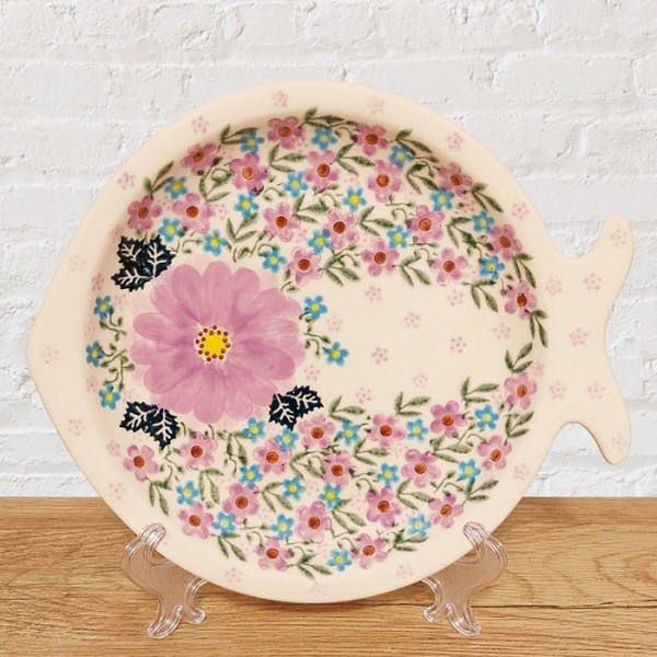 ポーリッシュポタリーVENAフィッシュプレート23cm_V488-U208