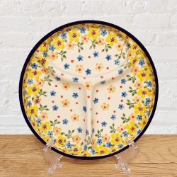 ポーリッシュポタリーCERAMIKA ARTYSTYCZNA仕切り皿φ17cm_CAD29-2225X