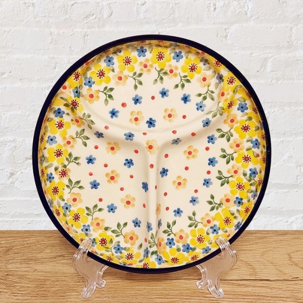 ポーリッシュポタリーCERAMIKA ARTYSTYCZNA仕切り皿φ17cm_CAD29-2225X