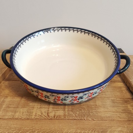 Boleslawiec ラウンドキャセロール・大φ27cm GU1455-DU158