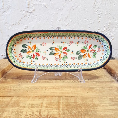 Zaklady Ceramiczne BOLESLAWIEC オーバルロングプレート28.3cm GU928-DU60