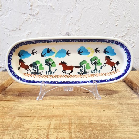 Zaklady Ceramiczne BOLESLAWIEC オーバルロングプレート28.3cm GU928-DU216