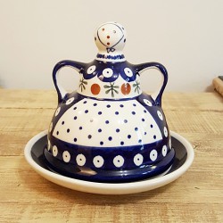 ポーリッシュポタリー BOLESLAWIEC チーズレディ•チーズ人形 13cm GU1124-41