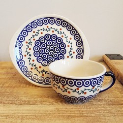 ポーランド陶器 MANUFAKTURA カップ ＆ ソーサー 0.22L F58-73