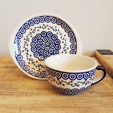 ポーランド陶器 MANUFAKTURA カップ ＆ ソーサー 0.22L F58-73