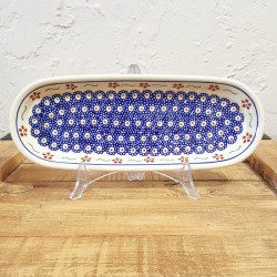 ポーランド陶器 BOLESLAWIEC オーバルロングプレート28.3cm GU928-864