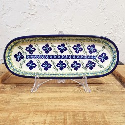 ポーリッシュポタリー BOLESLAWIEC オーバルロングプレート28cm GU928-DU156