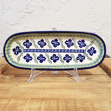 ポーリッシュポタリー BOLESLAWIEC オーバルロングプレート28cm GU928-DU156