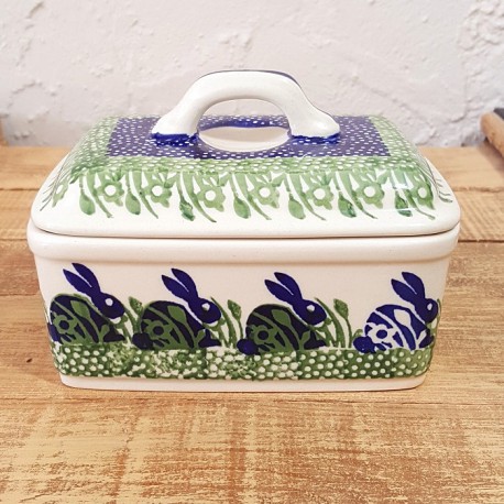 ポーランド陶器 • MANUFAKTURA • フタ付容器 0.45L M78-P324