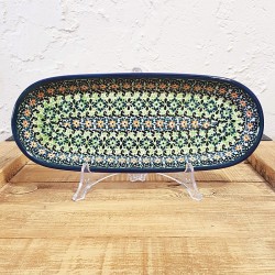 ポーランド陶器 • BOLESLAWIEC • オーバルロングプレート28.3cm GU928-DU215