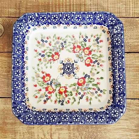 Manufaktura  マヌファクトゥラ  社製 スクエアプレート 20cm S90-P265 ポーランドの陶