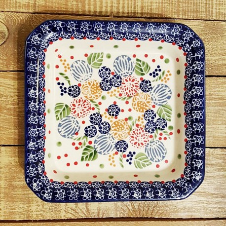 Manufaktura  マヌファクトゥラ  社製 スクエアプレート 20cm S90-KOKU ポーランドの陶