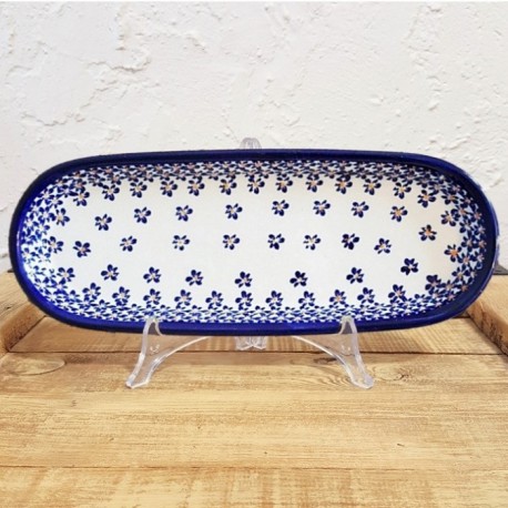 ポーランド陶器 • BOLESLAWIEC • オーバルロングプレート28.3cm GU928-882A