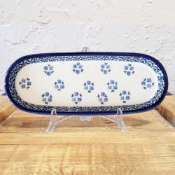 ポーランド陶器 • BOLESLAWIEC • オーバルロングプレート28.3cm GU928-224A