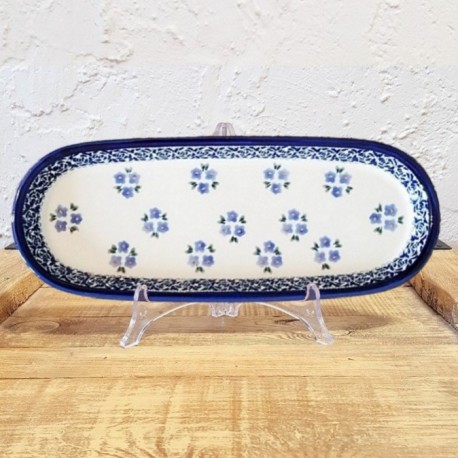 ポーランド陶器 • BOLESLAWIEC • オーバルロングプレート28.3cm GU928-224A