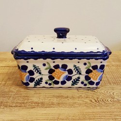 ポーリッシュポタリー BOLESLAWIEC フタ付容器 Z163-RU