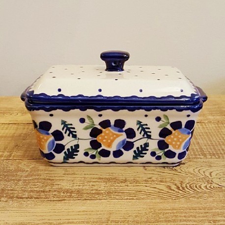 ポーリッシュポタリー BOLESLAWIEC フタ付容器 Z163-RU