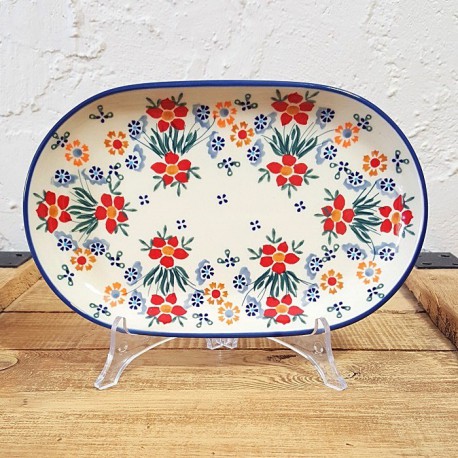 ポーランド陶器 • MANUFAKTURA • オーバルトレイ24cm P97-MS02
