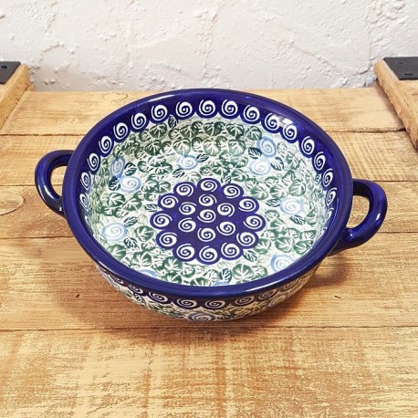 ポーリッシュポタリー BOLESLAWIEC ラウンドキャセロール 小φ15cm GU1454-1073A