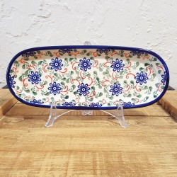 ポーリッシュポタリー BOLESLAWIEC オーバルロングプレート28cm GU928-1197A