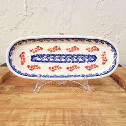 ポーリッシュポタリー BOLESLAWIEC オーバルロングプレート28cm GU928-1122