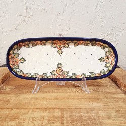 ポーリッシュポタリー BOLESLAWIEC オーバルロングプレート28.5cm GU928-DU83