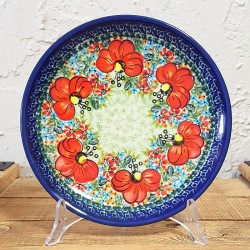 ポーリッシュポタリー BOLESLAWIEC 平皿φ19.5cm GU814-ART296