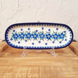 ポーリッシュポタリー BOLESLAWIEC オーバルロングプレート28.5cm GU928-DU233