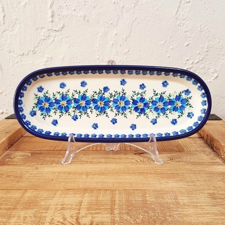 ポーリッシュポタリー BOLESLAWIEC オーバルロングプレート28.5cm GU928-DU233