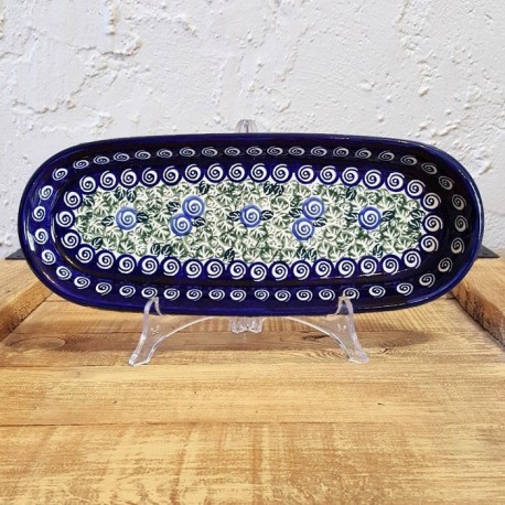 ポーリッシュポタリー BOLESLAWIEC オーバルロングプレート28cm GU928-1073A