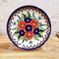 ポーリッシュポタリー BOLESLAWIEC 平皿φ16cm GU818-ART149