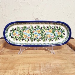 ポーリッシュポタリー BOLESLAWIEC オーバルロングプレート28.5cm GU928-DU182