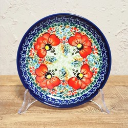 ポーリッシュポタリー BOLESLAWIEC 平皿φ16cm GU818-ART296