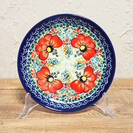 ポーリッシュポタリー BOLESLAWIEC 平皿φ16cm GU818-ART296